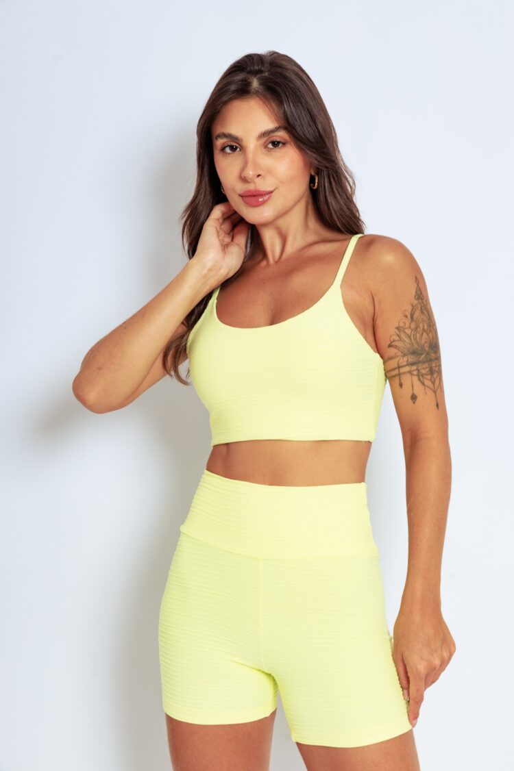 TOP LIVE AMALFI AMARELO TEXTURIZADO